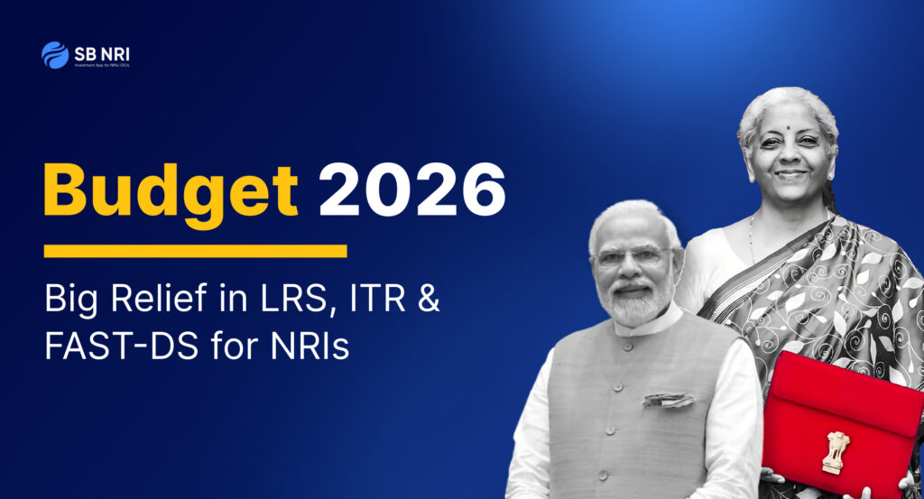 Union Budget 2026 for NRIs highlighting major tax and compliance relief including LRS TCS reduction, FAST-DS disclosure, and ITR timeline extension